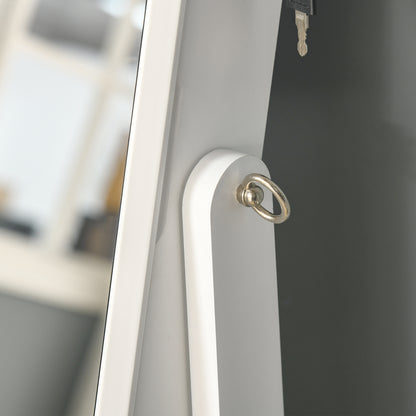 Full Length Mirror with Storage, Jewellery Cabinet with Mirror, Adjustable Angle and Stand