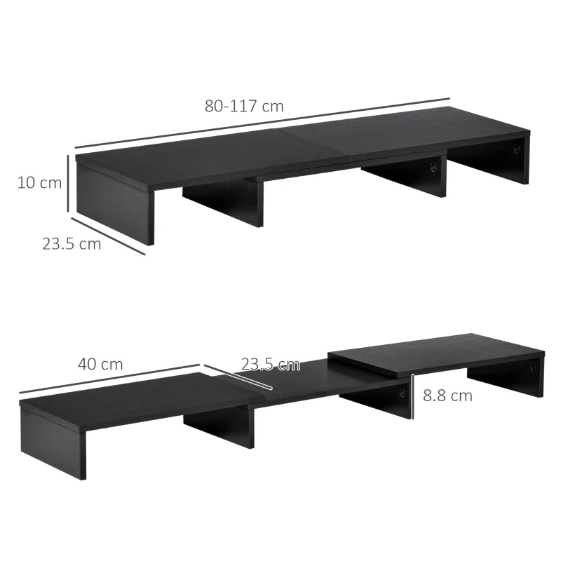 Dual Monitor Stand Riser with Adjustable Length and Angle