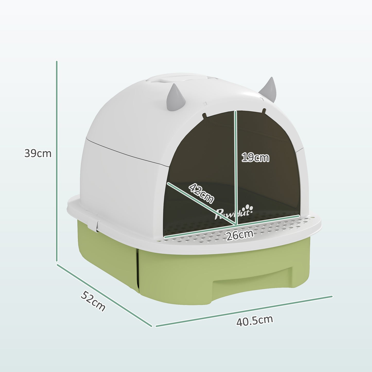 Enclosed Cat Litter Box w/ Pull-Out Drawer, Scoop, Deodorising Bags for Odour Control, Privacy, Portable, Easy to Clean