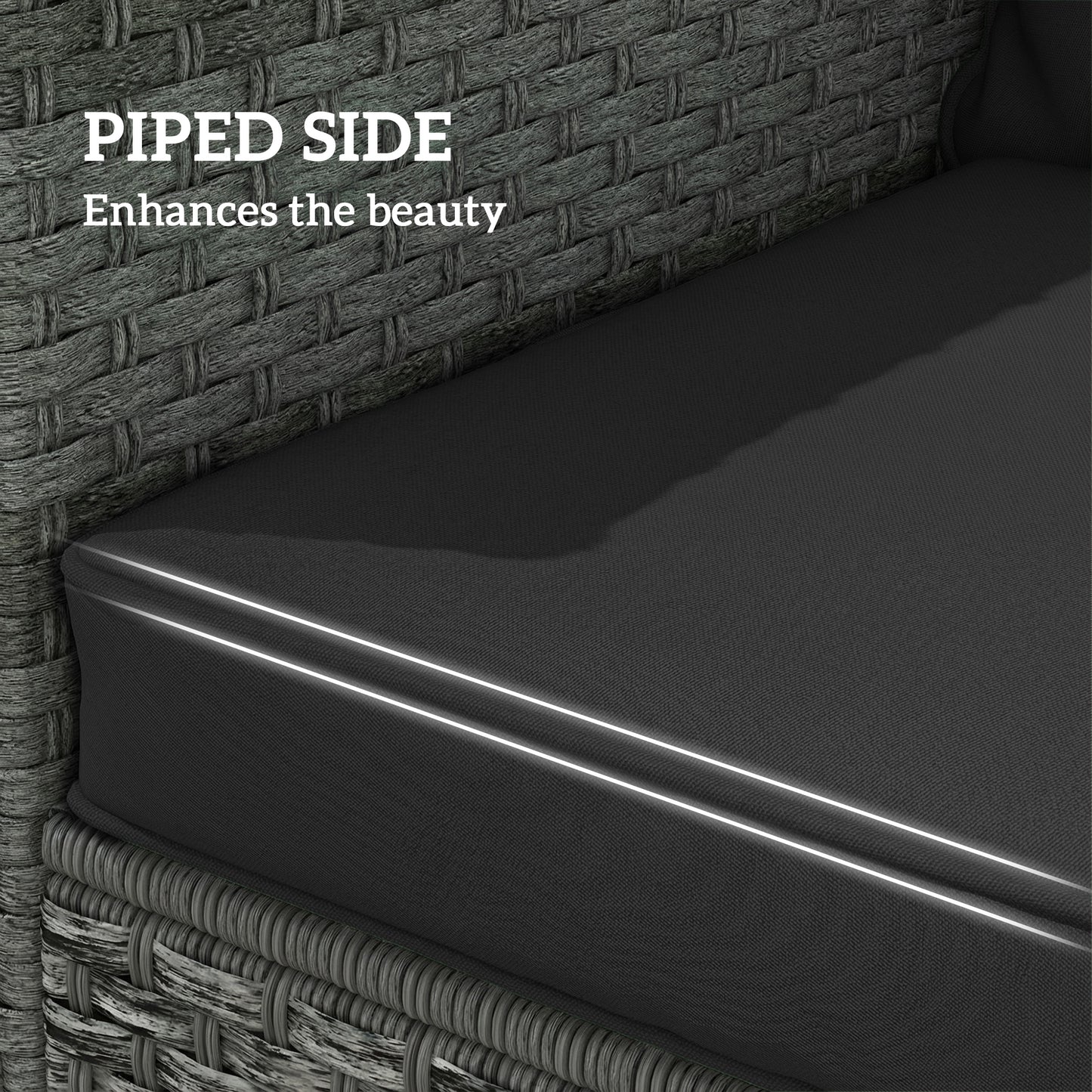 Seat and Back Padded Cushion Set, CUSHION ONLY - Black