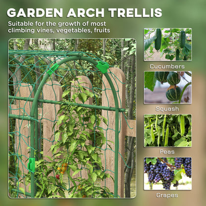 183 cm Tall Metal Garden Trellis, Arch Trellis for Climbing Plants Outdoor with Climbing Net
