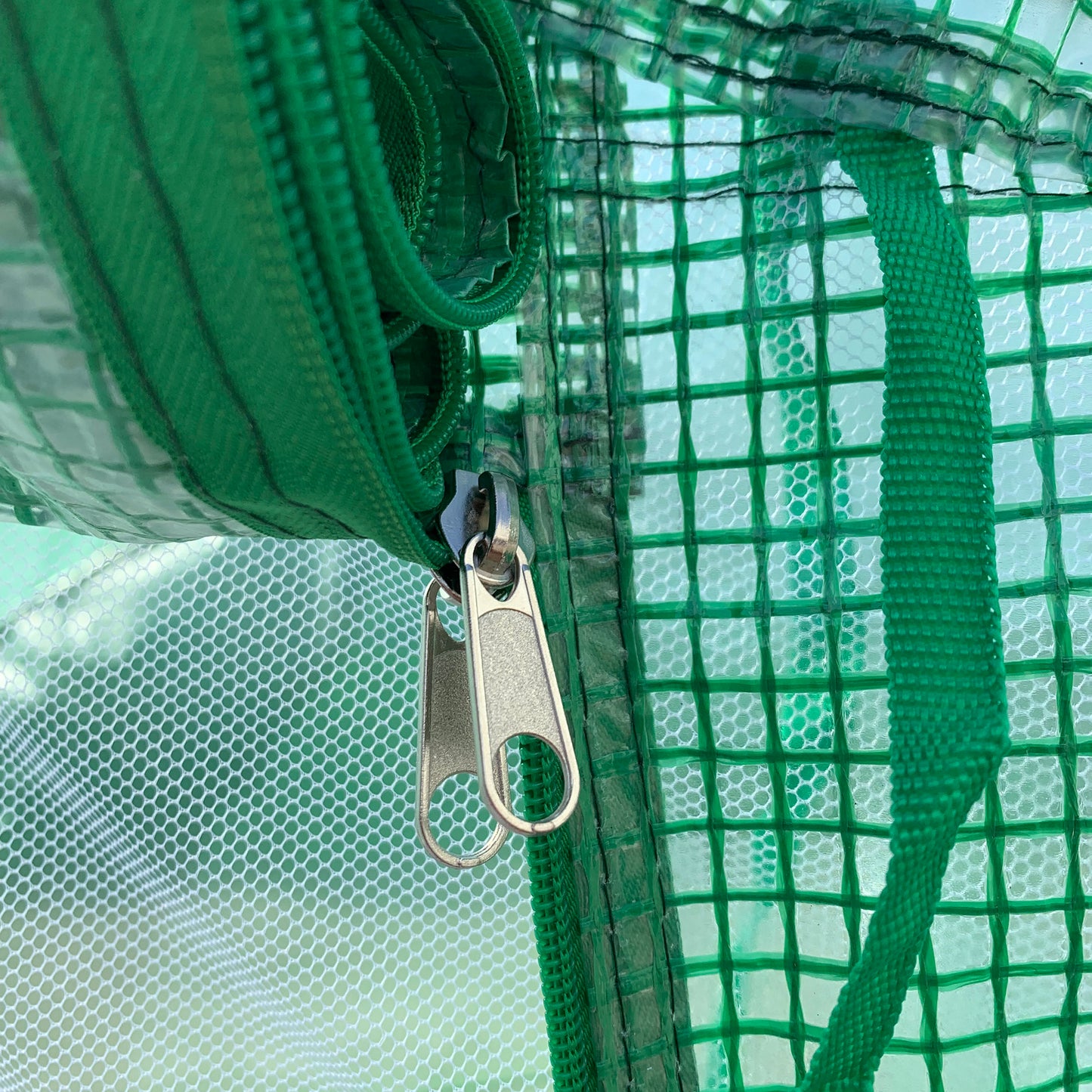 Walk-in Polytunnel Garden Greenhouse, Outdoor Mesh Door Greenhouse with PE Cover and 6 Windows, 3.5 x 3 x 2m, Green