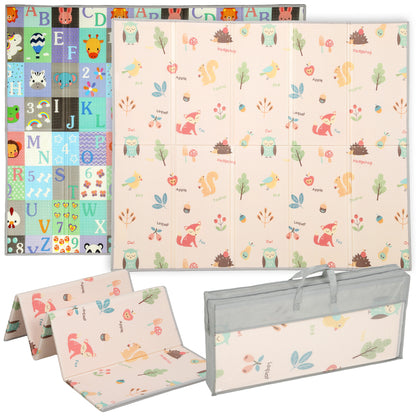 Foldable Baby Play Mat Double-Sided, Reversible Foam Soft Crawling Mat for Toddlers, for Bedroom, Nursery and Playroom