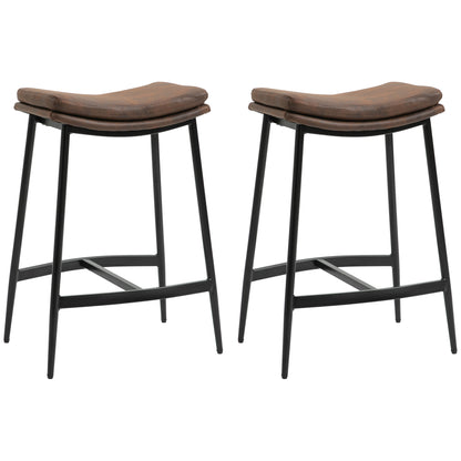 Breakfast Bar Stools Set of 2, Microfibre Upholstered Barstools
