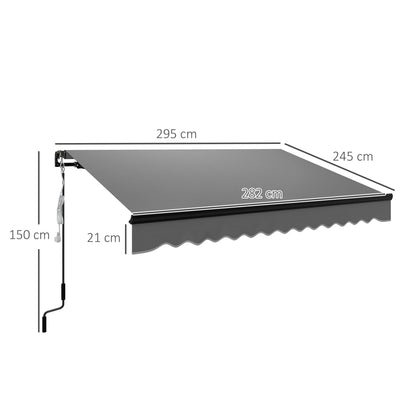3 x 2.5m Electric Awning with LED Light and Remote Controller, Aluminium Frame DIY Retractable Awning