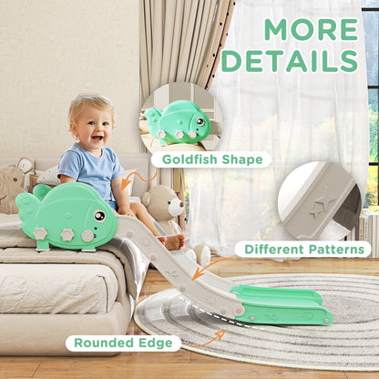 Kids Sofa Slide with 130cm Extended Length, HDPE Toddler Slide for Sofa, Bed, Stairs, Easy Assemble & Storage, Green