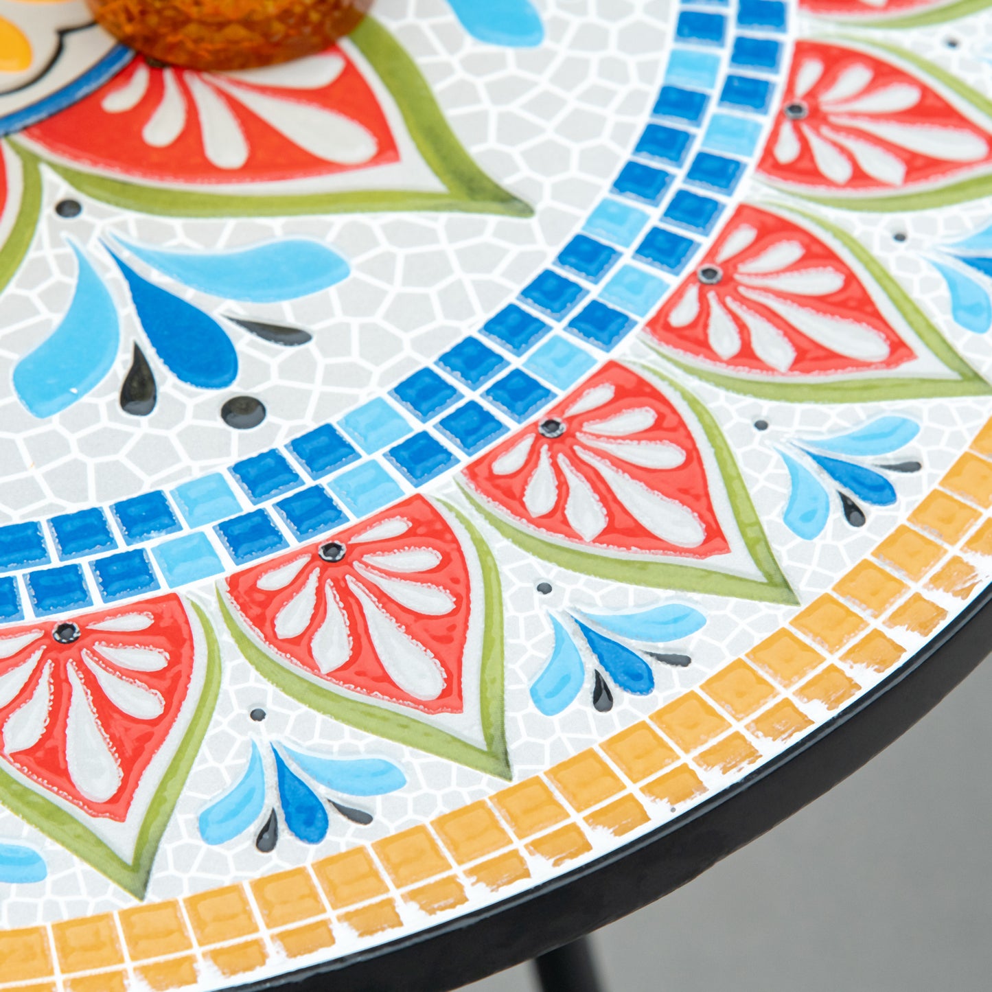 Φ60cm Mosaic Outdoor Patio Table - Red