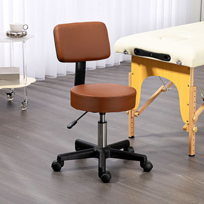 Beautician's Swivel Salon Chair w/ Padded Seat Back 5 Wheels Adjustable Height Salon Hairdressers Tattoo Spa Rolling Cushion