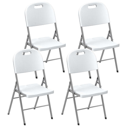 Set of Four Foldable Outdoor Chairs - White