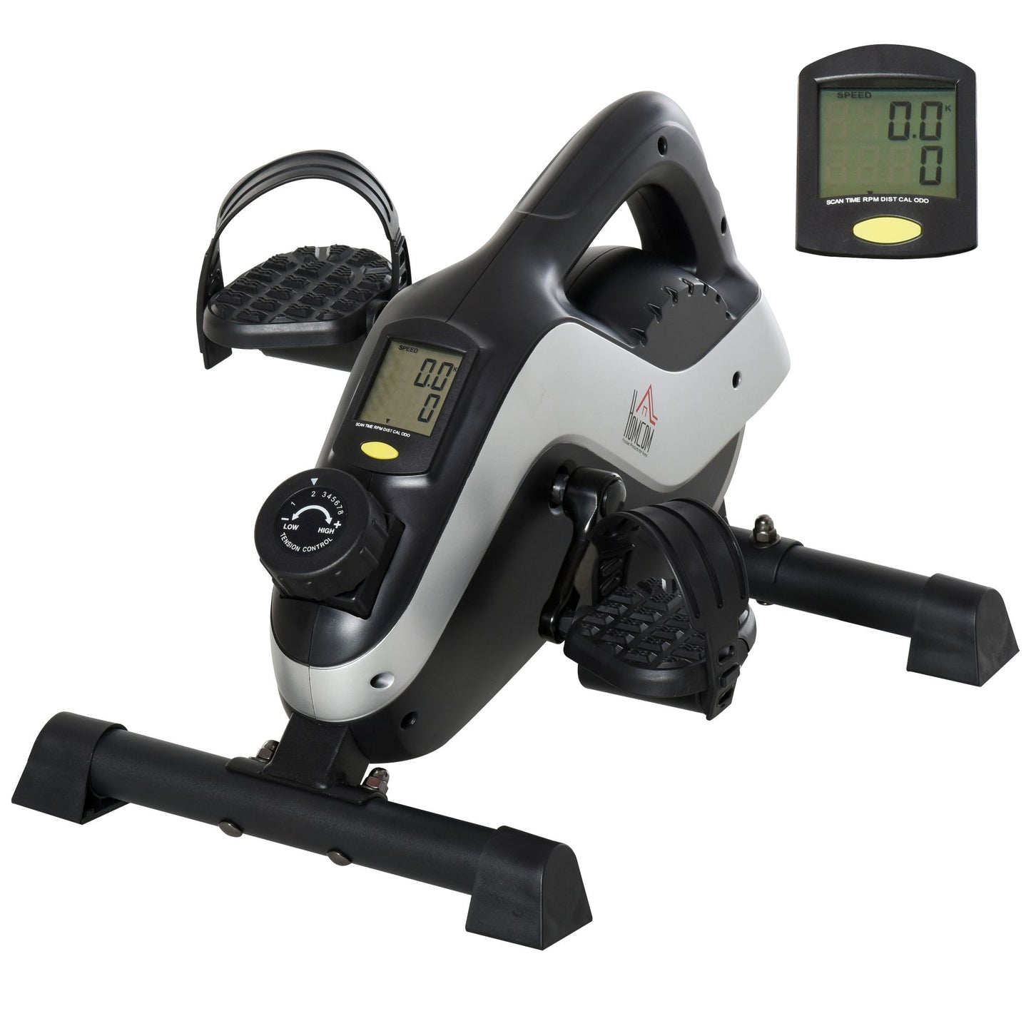 Portable Pedal Exerciser, Mini Exercise Bike with 8 Levels Magnetic Resistance and LCD Display