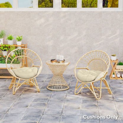 Set of Two Φ60cm Outdoor Cushions - Beige