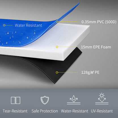 12ft Trampoline Pad, Φ366cm Trampoline Accessories Surround Pad Thick Foam Pads Padding Replacement Spare, No Holes for Pole