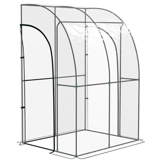 143cm x 118cm Walk-In Lean To Greenhouse, with Accessories
