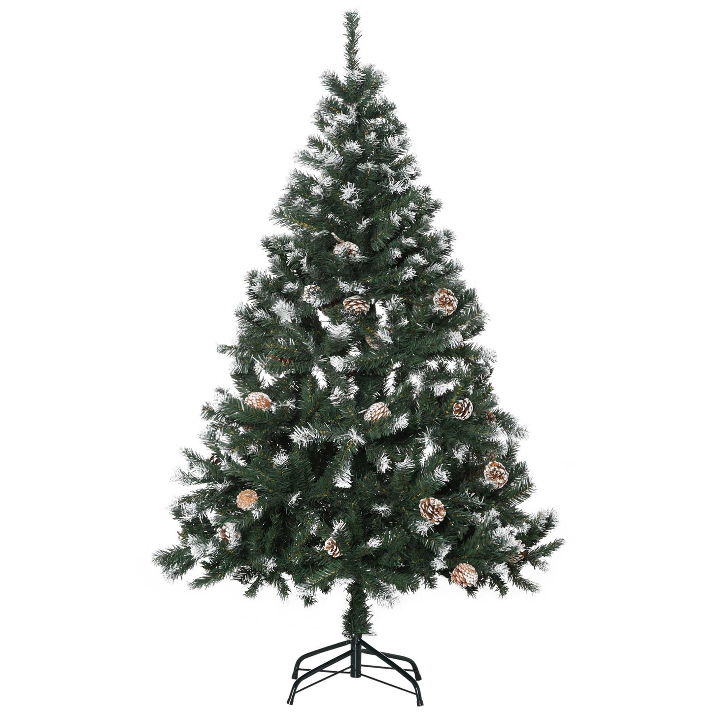 5FT Artificial Christmas Tree with Pine Cones, Holiday Home Xmas Decoration Automatic Open, Green