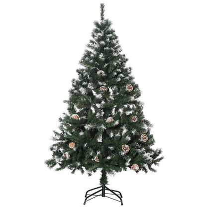 5FT Artificial Christmas Tree with Pine Cones, Holiday Home Xmas Decoration Automatic Open, Green