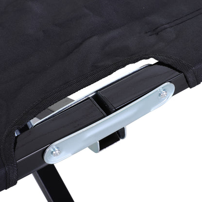 Double Camping Cot Bed, with Bag - Black