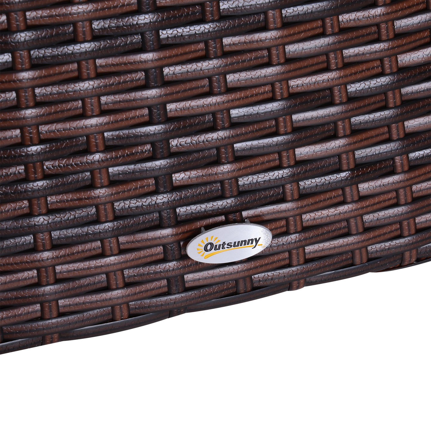 Rattan Outdoor Coffee Table, Wicker Garden Patio Bistro Side Table with Umbrella Hole and Storage Space for Balcony, Porch