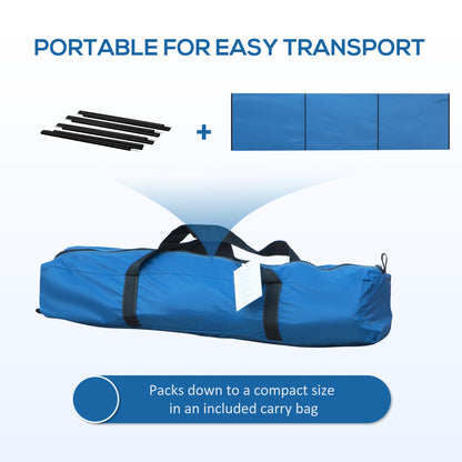 4 Pole Camping Windbreaks, Beach Wind Shield Shelter with Carry Bag and Steel Poles, 540cm x 150cm, Blue