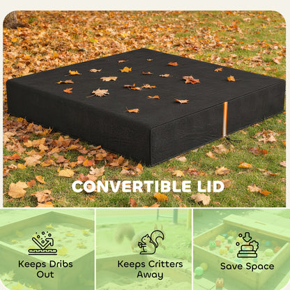Sandbox Cover, Square Sandpit Cover Waterproof Dustproof UV Protection, Sandbox Canopy with Drawstring and Elastic Band