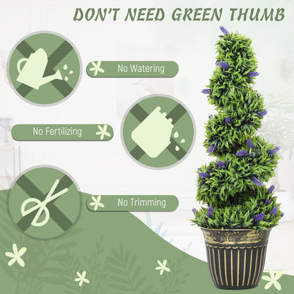 Set of Two 90cm Artificial Lavender Trees