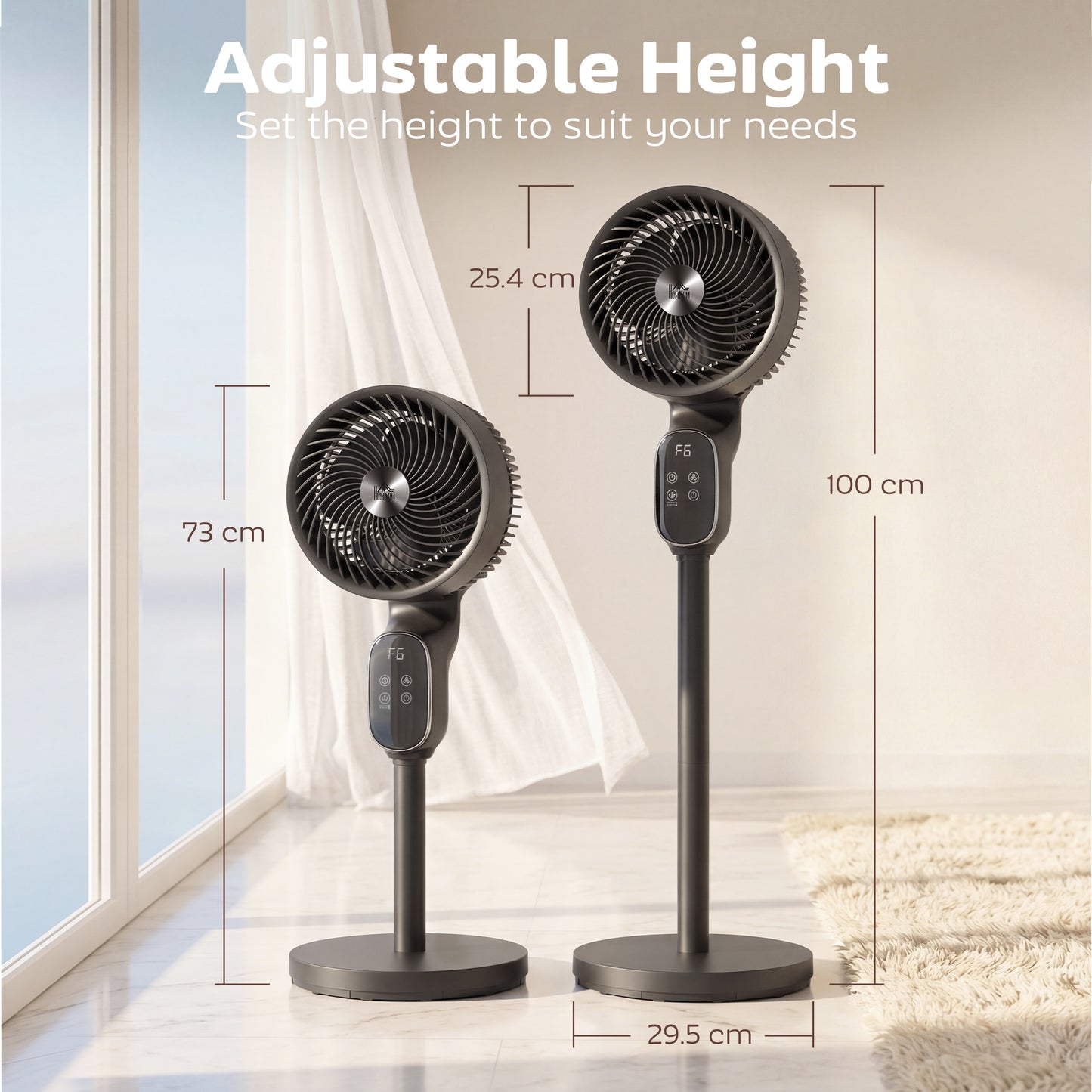 20 dB Silent Standing Fan for Bedroom, 39in Pedestal Fan with Remote, Oscillating, 8 Speeds, Adjustable Height, Black