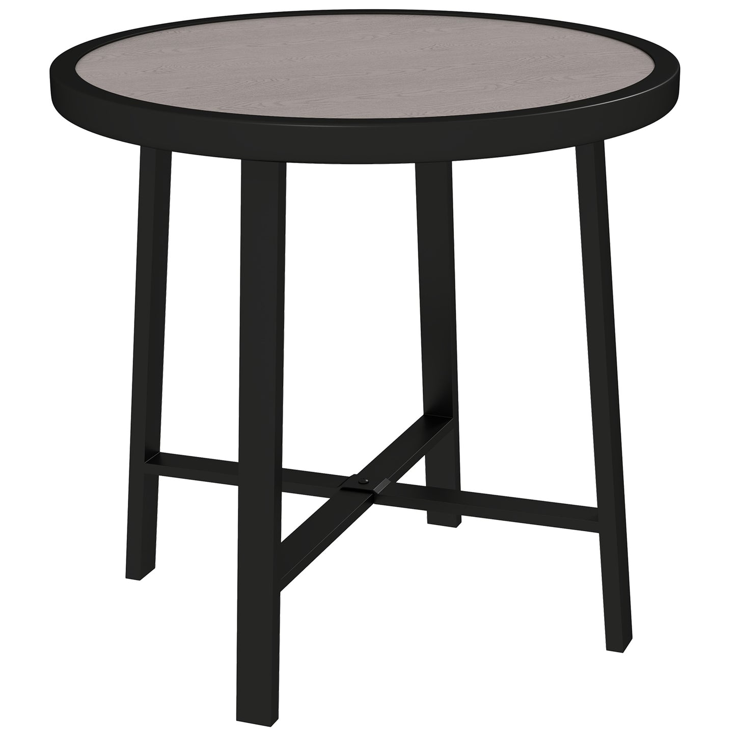Round Small Garden Table, 50.5cm Outdoor Side Table with SPC Tabletop, Metal Frame and Anti-slip Foot Pads for Garden