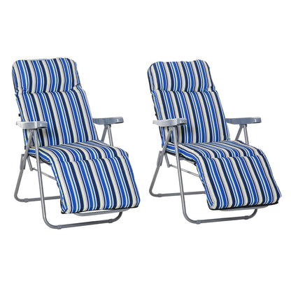 Reclining Garden Chair Set of 2, 5-Level Adjustable Zero Gravity Chairs with Cushions