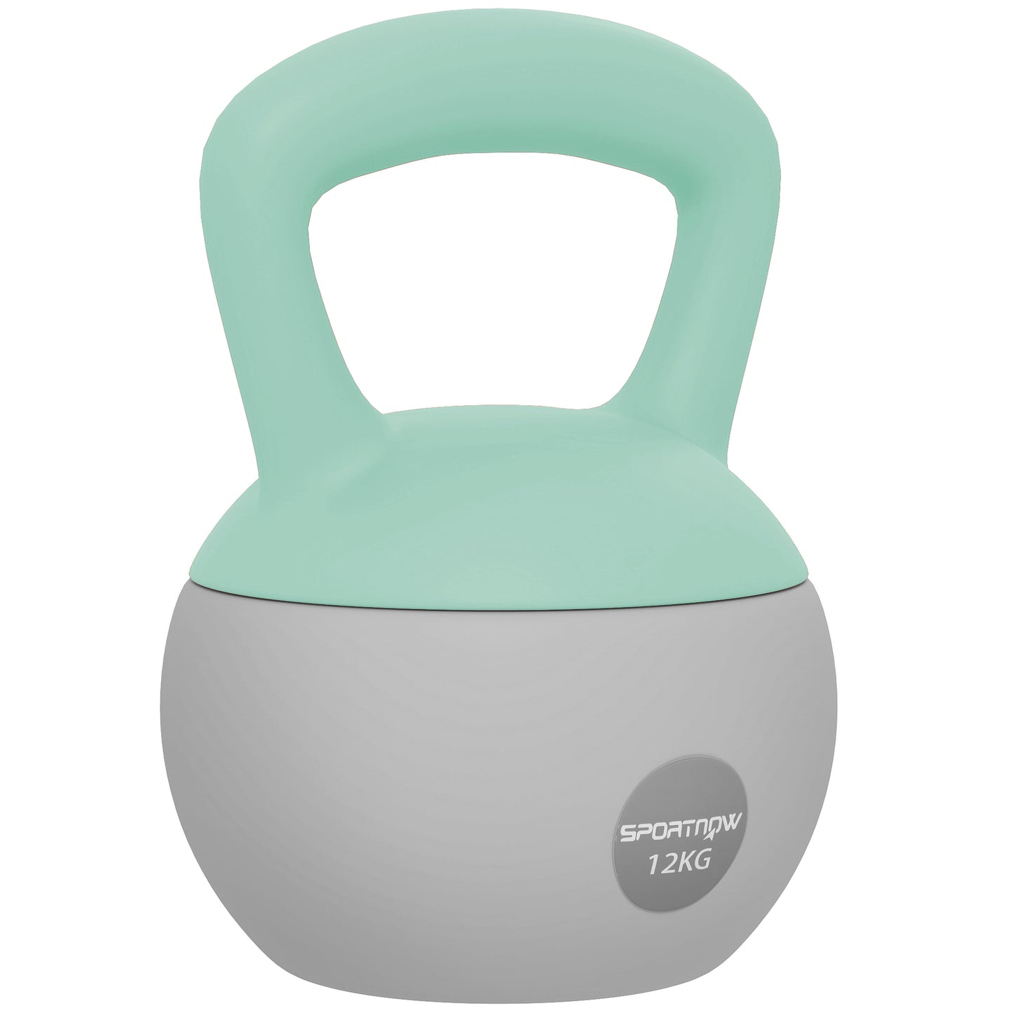 12KG Soft Kettlebell, Kettlebell with Non-Slip Handle for Home Gym, Weight Lifting, Strength Training, Green/Grey