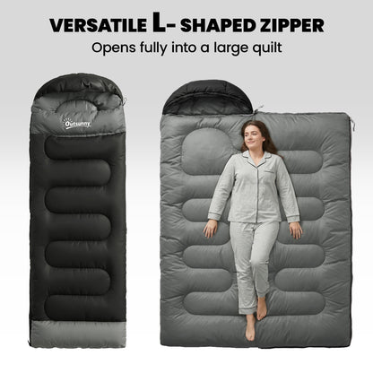 Sleeping Bag for Adults, Lightweight & Compact Sleeping Bag, 3 Seasons, Black