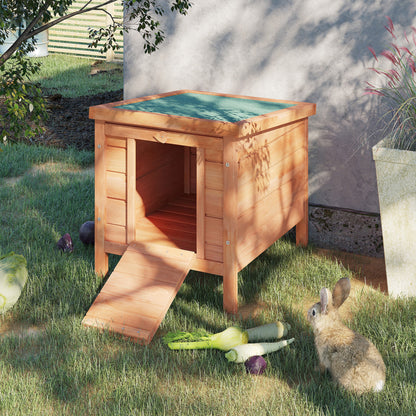 Wooden Rabbit Hutch Outdoor, Guinea Pig Hutch, Rabbit Hideaway, Cat House, Bunny Cage Small Animal House with Openable Roof