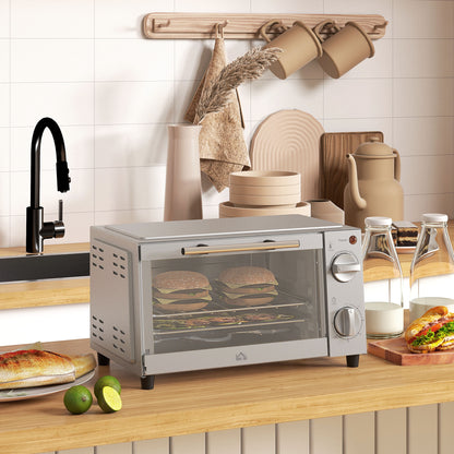 Mini Oven, 9L Countertop Electric Grill, Toaster Oven with Adjustable Temperature, Timer