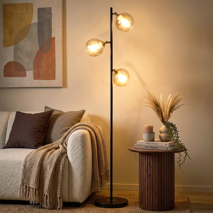 Tree Floor Lamp for Living Room Bedroom with 3 Light, Modern Standing Lamp, (Bulb not Included), 162cm, Grey