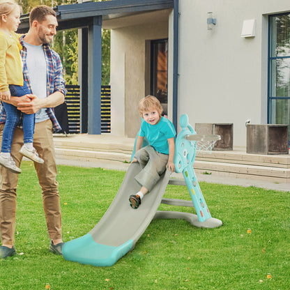 Kids Slide 2 in 1 Toddler Freestanding slide with Basketball Hoop Indoor/Outdoor Use Deer Shaped for 18 months -4 Years Old B