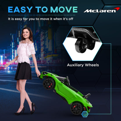 McLaren 765LT Licensed 12V Kids Electric Ride on Car with Butterfly Doors, Remote Control, Transport Wheels, Green