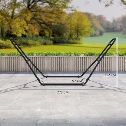 9ft Hammock Stand Adjustable Hammock Frame with Non-Slip Feet for Indoor Outdoor, 150 kg Capacity, Black
