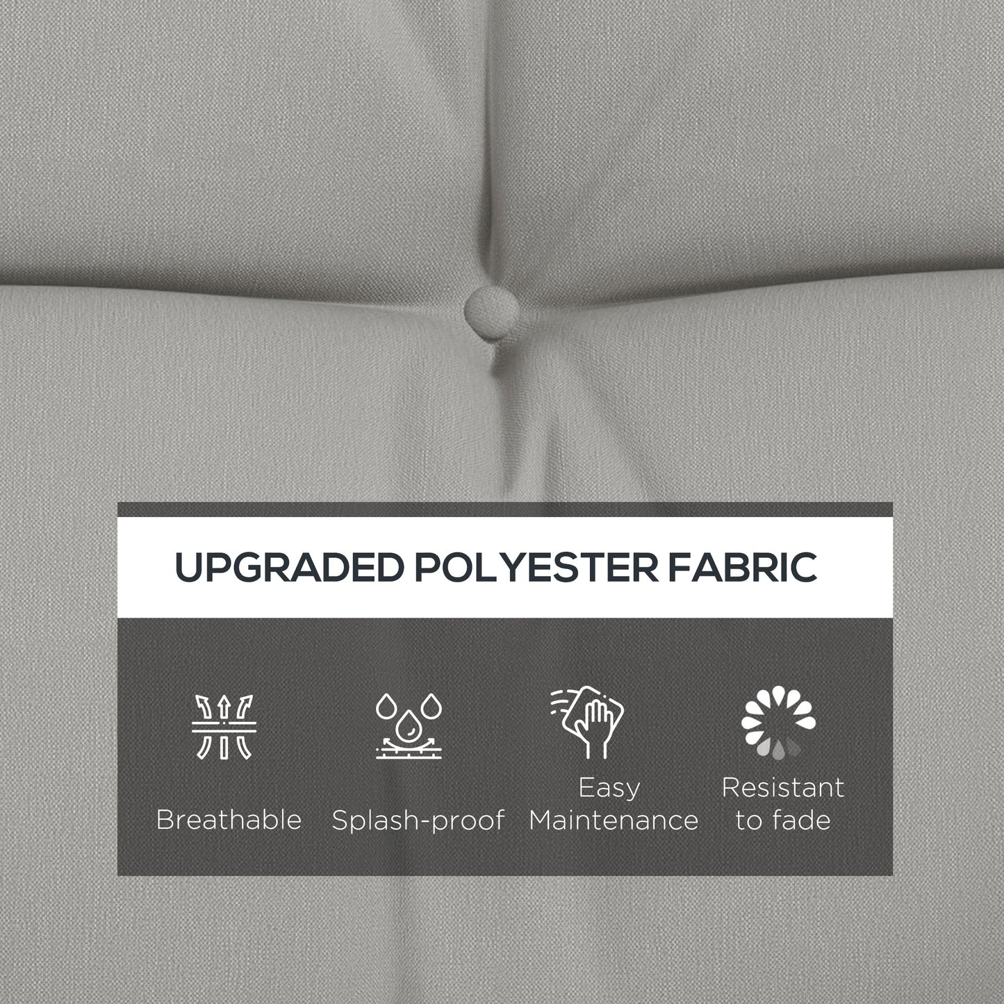 Back and Seat Cushion Replacement with 2 Pillows, Patio Chair Cushions Set with Ties, Light Grey