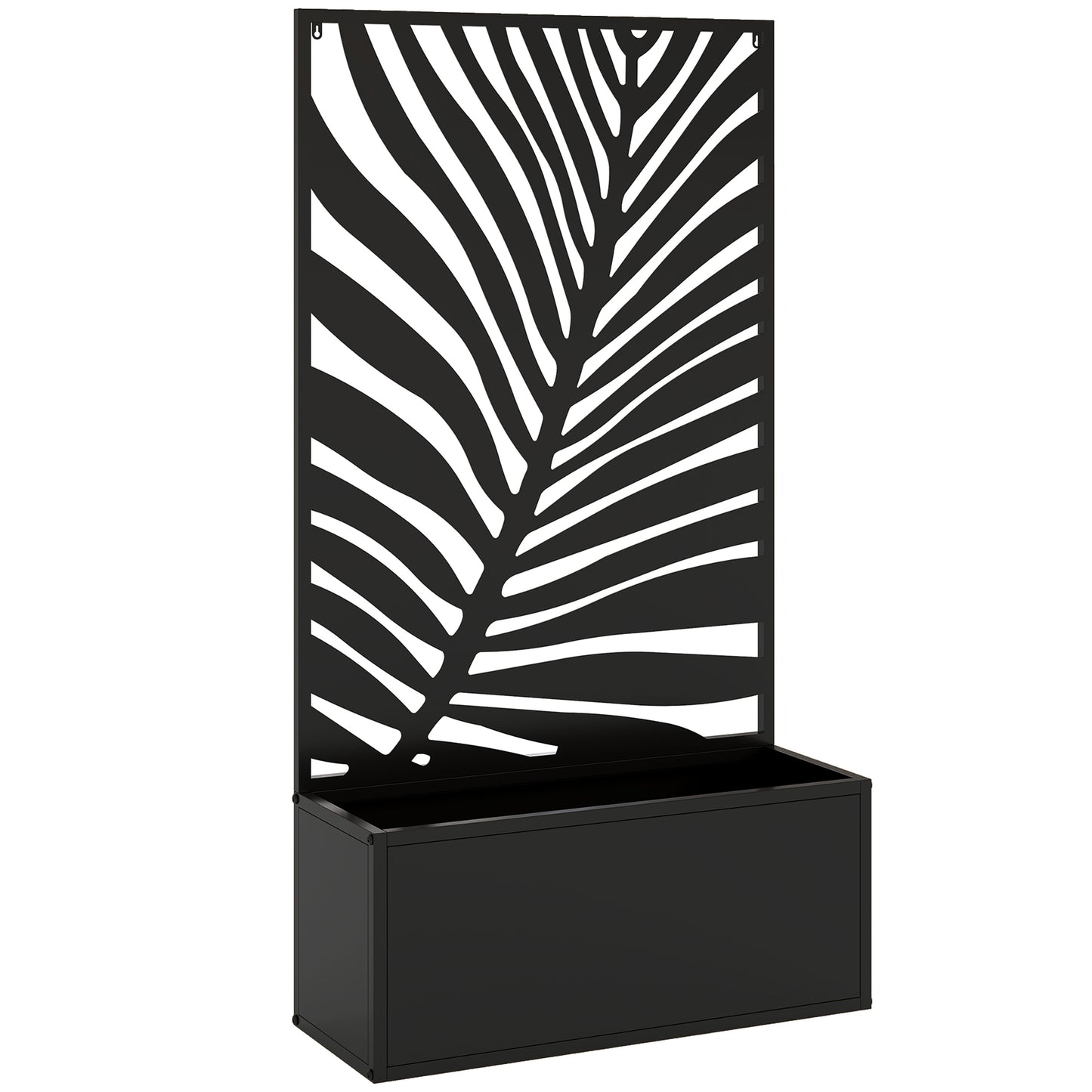 Metal Garden Bed for Garden with Trellis, Wall Mounted or Freestanding Raised Planter with Privacy Screen