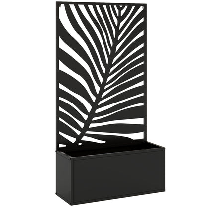 Metal Garden Bed for Garden with Trellis, Wall Mounted or Freestanding Raised Planter with Privacy Screen
