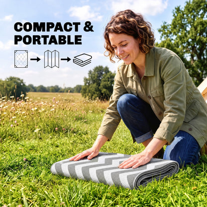 Outdoor Rug Reversible Mat Plastic Straw Rug Portable RV Camping Mat for Garden Deck Picnic Indoor, 121 x 182 cm (4 x 6 ft)