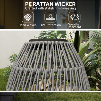 Rattan Solar Lamp, Garden Solar Lantern with Auto On/Off Light, IP44 Waterproof, Decorative Outdoor Rattan Lamp for Porch