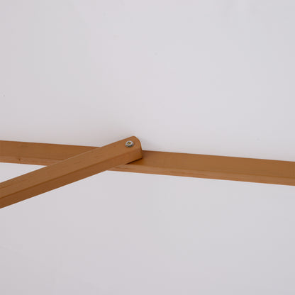 3(m) Garden Parasol, Pulley Operated Patio Umbrella, Wooden Table Market Umbrella with Rope Pulley Mechanism and 8 Ribs