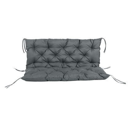 Garden Bench Cushion, 2 Seater Swing Chair Cushion, Seat Pad with Ties for Indoor and Outdoor Use, 120 x 110 x 12 cm
