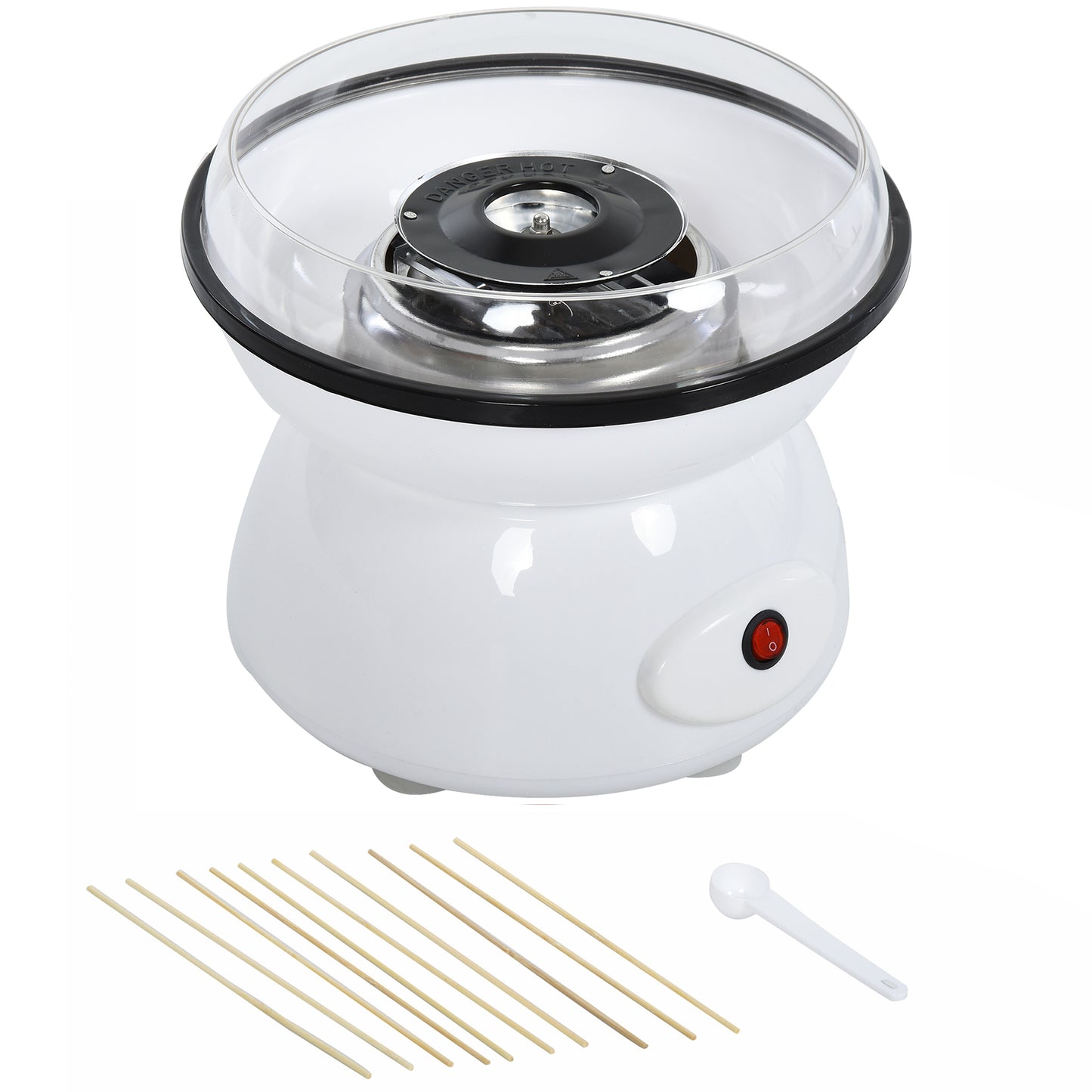 450W Candy Floss Machine, Professional Automatic Cotton Candy Sweet Machine with Candyfloss Sticks, Spoon, Splash Guard