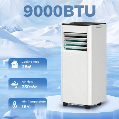 Portable Air Conditioner 9000 BTU, 4-in-1 AC Unit with Cool, Dehumidifier, Fan, Sleep Mode, WiFi Voice Remote Control
