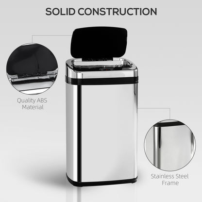30L Stainless Steel Motion Sensor Lid Bin - Silver Tone