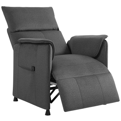 Power Recliner Chair, Reclining Chair with Remote, Pocket Springs, Silent Motor and Side Pockets, Black