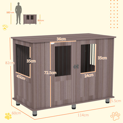 Dog Crate Table for Medium and Large Dogs with Magnetic Door for Indoor Use, 114 x 60 x 82 cm, Purple