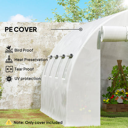 4 x 3 x 2m Polytunnel Greenhouse Replacement Cover ONLY Winter Garden Plant PE Cover for Tunnel Walk-in Greenhouse with Roll