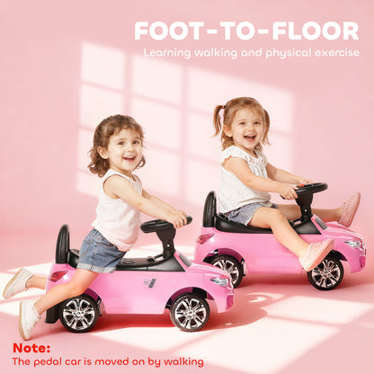 Ride on Car Baby Toddler Walker Foot to Floor Sliding Car Slider, Pink
