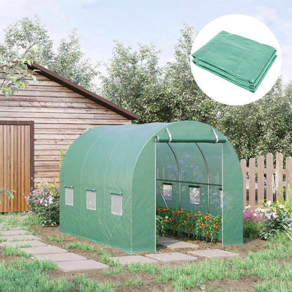 3 x 2 x 2m Greenhouse Replacement Cover ONLY Winter Garden Plant PE Cover for Tunnel Walk-in Greenhouse with Roll-up Windows